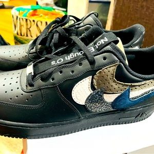 Pre-owned Air Force 1 Low John Geiger Misplaced Checks Black In Black/black